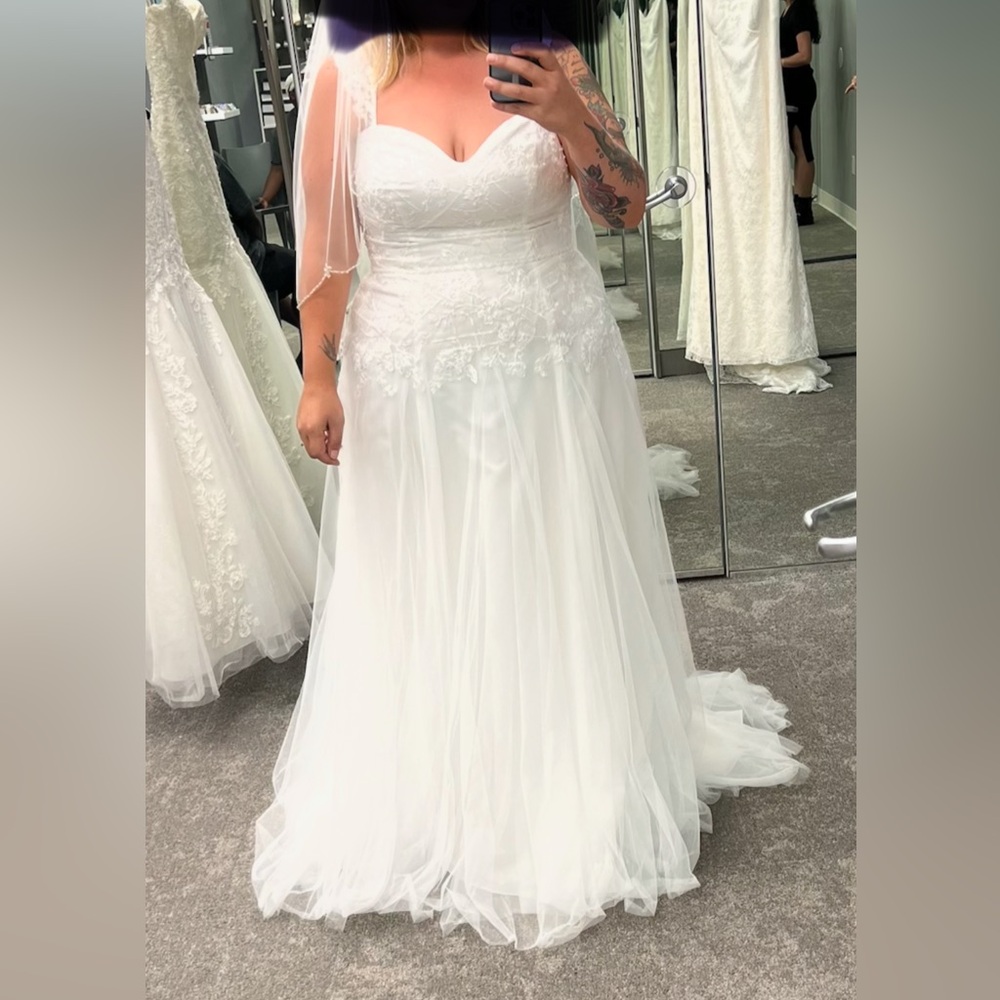 Studio Soft White Beaded Bodice Dress